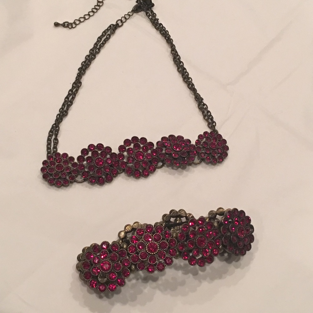 Cookie Lee Rhinestone Necklace and Bracelet